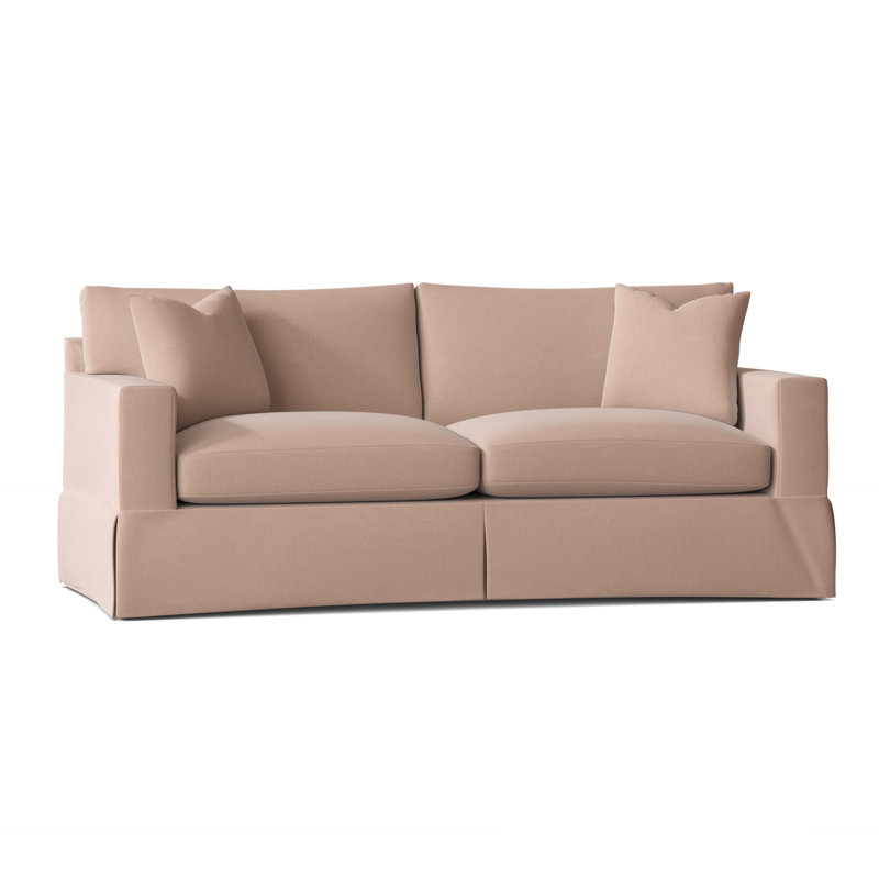 Canapé-lit à accoudoirs carrés avec coussins réversibles 85 po McCall, Jungle Fine Line, Rose Peyton