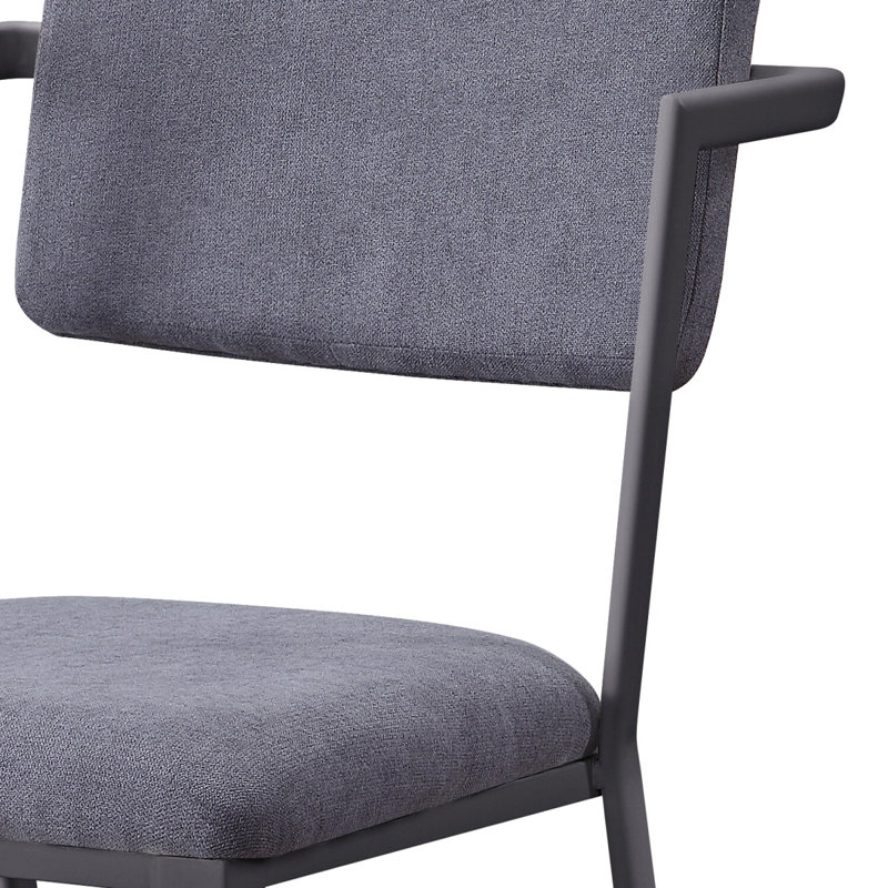 Chaise de bureau rembourrée à dossier ouvert, Noir