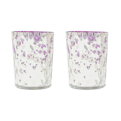Porte-votive en verre tacheté