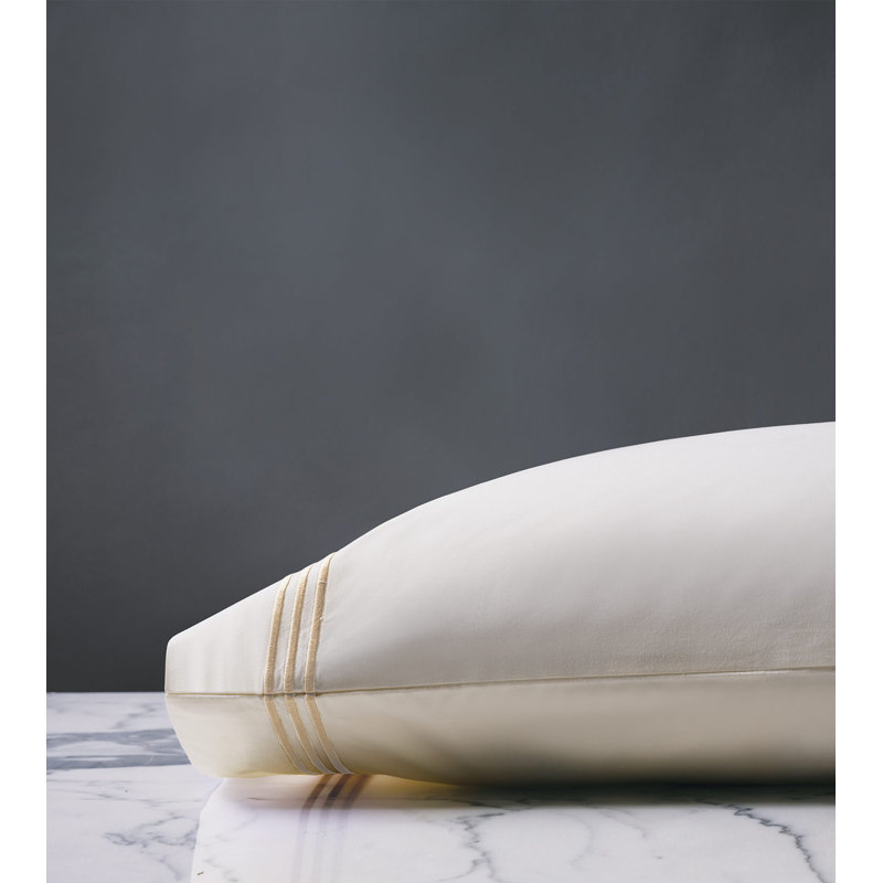 Tessa Egyptian Cotton Pillowcase, Ivory/Bisque, Queen Pillowcase