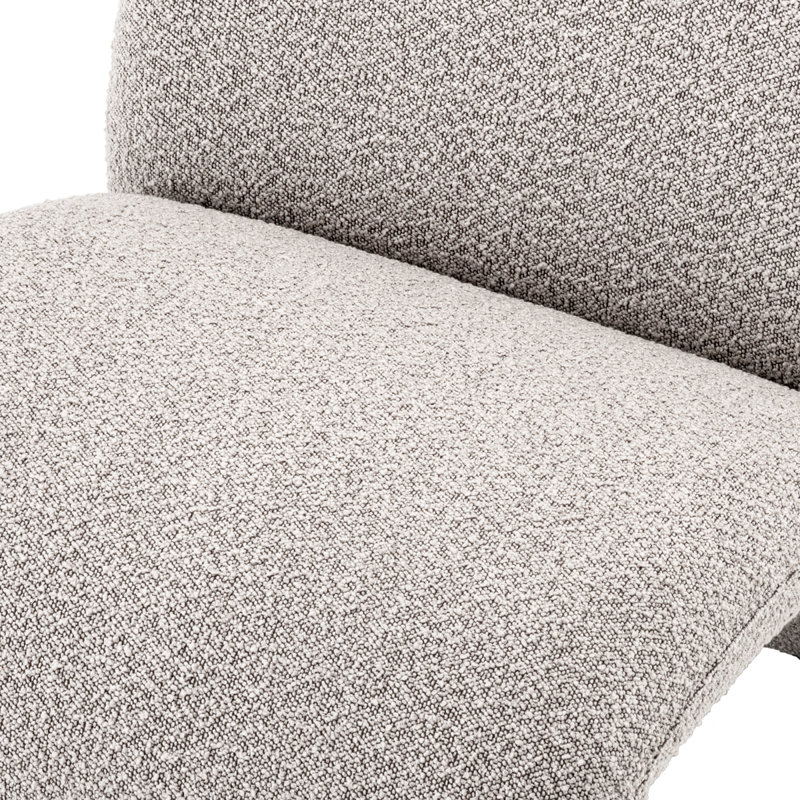 Vignola Armless Chair, Bouclé Gray Polyester Blend