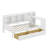 Twin Wooden L-Shape Daybed With Drawers, Desk And Bookshelf-110445557