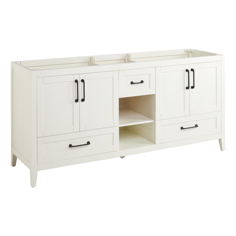 Meuble-lavabo double 60 po Burfield, Bambou naturel