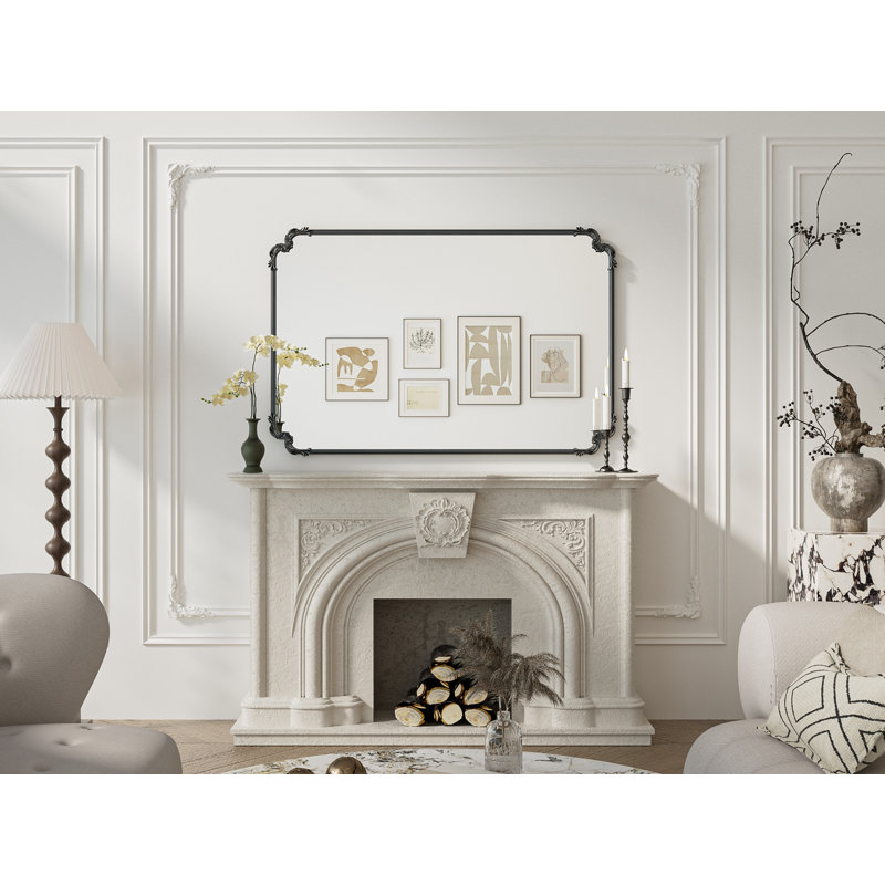 Miroir mural Genan, 55 po x 36 po, Noir antique