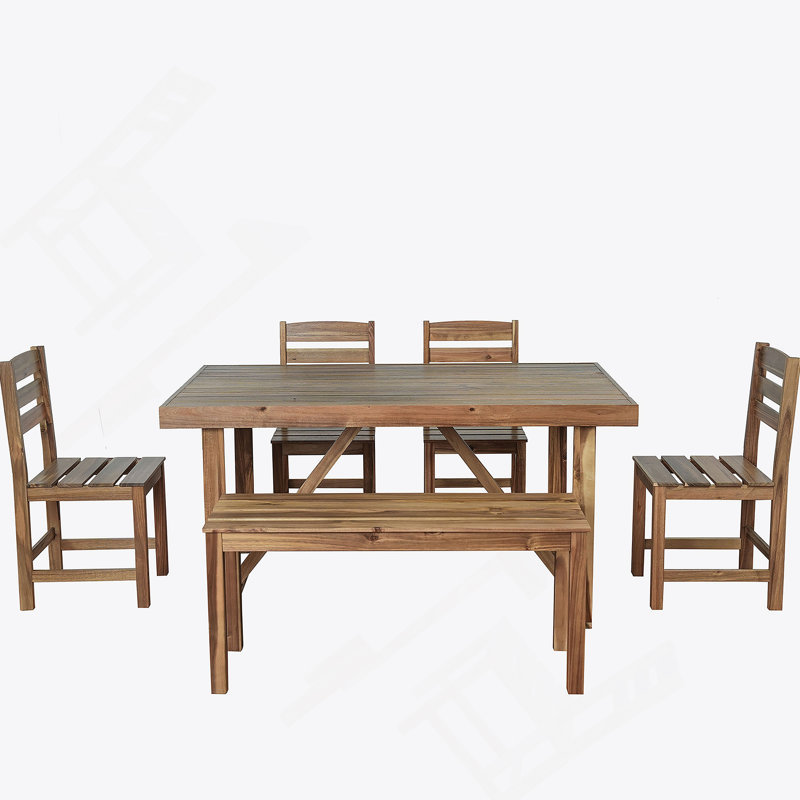 Ensemble de table et chaises d'extérieur en bois d'acacia de haute qualité