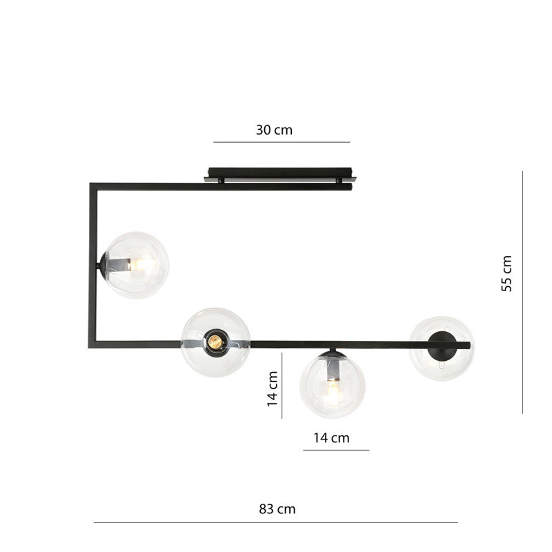 Lierre 4 - Light Geometric Chandelier, Transparent