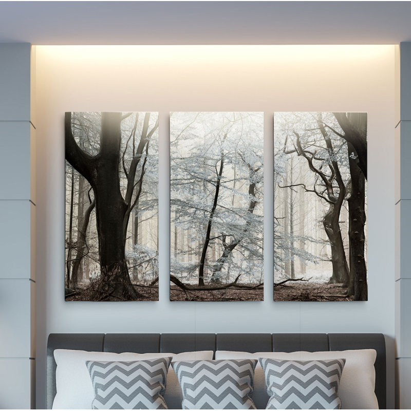 Silverwood-ensemble de 3 reproductions de photos sur toiles tendues, H 24 po x l 36 po x P 1,5 po