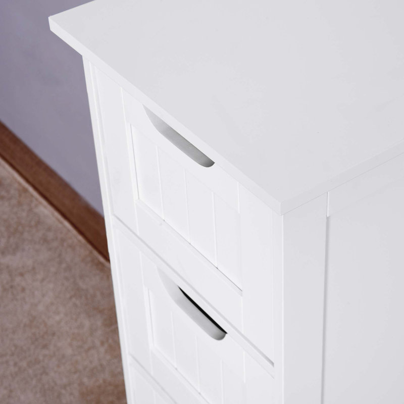 Armoire de rangement pour salle de bain, armoire autoportante avec tiroirs