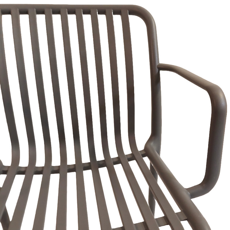 Badi Stacking Patio Dining Armchair, Gray