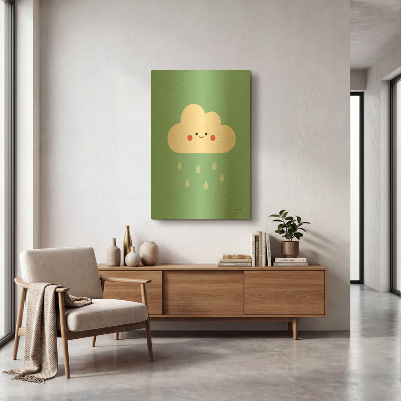 «Happy Cloud II» par Ann Kelle, art mural en métal doré, 24 po x 36 po, 24 po x 36 po