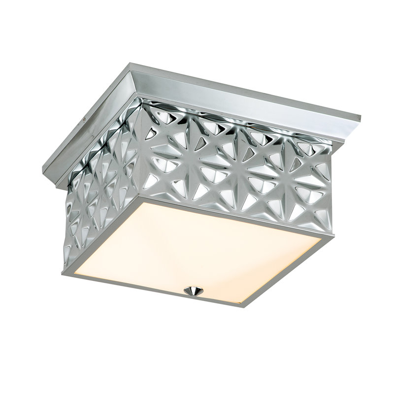 Alpha Square Flush Mount In Black, Chrome