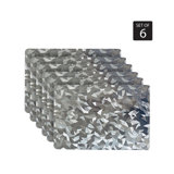 Metallic Leaf Vinyl Geometric Rectangle Placemat
