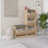 Armoire à chaussures moderne, couleur chêne, 41,3 po x 46,7 po x 10,2 po | 100% panneau de particules enduit de mélamine, épaisseur: 0,7 pouce | Design scandinave, solution de rangement élégante et fonctionnelle pour les entrées et les couloirs