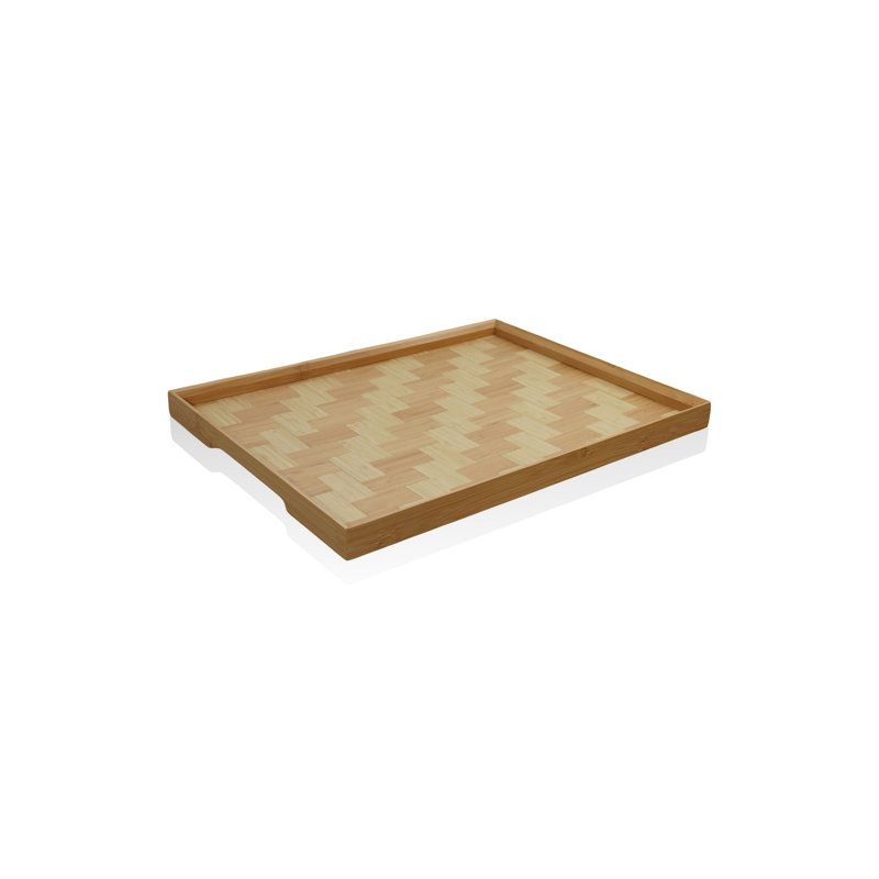 Elegant Bamboo Serving Tray, 15.8 x 12.2 x 1.2 inches | 100% Natural Bamboo, Beautiful Walnut Finish | Perfect for Hosting, Breakfast in Bed, or Home Décor | Sturdy and Stylish Design