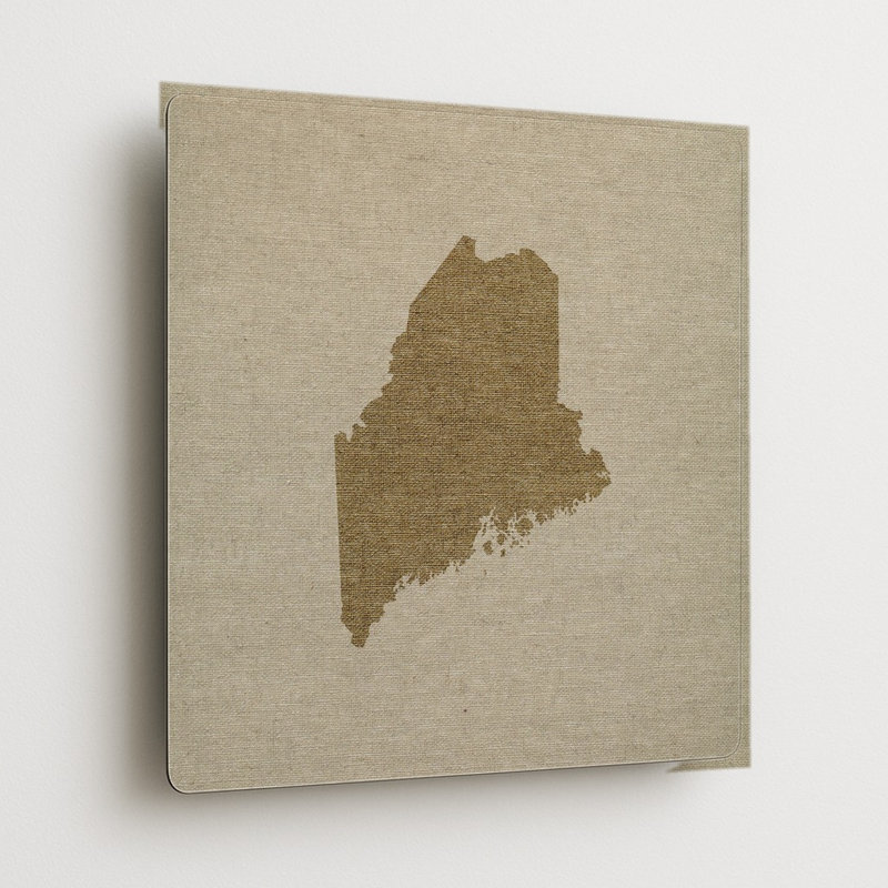 Silhouette de l'État du Maine — Décoration murale carrée en métal, H 32 po x l 32 po