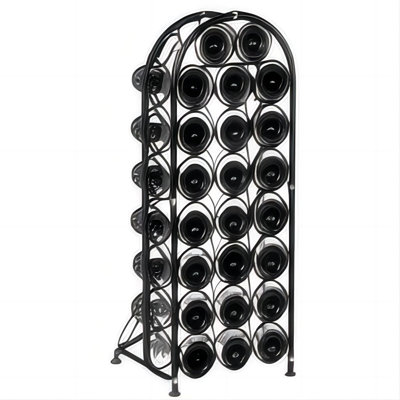 23 Bottles Arched Freestanding Floor Metal Wine Rack Wine Bottle Holders Stands, Black