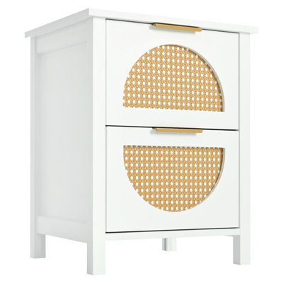 Aurelya 44cm W Solid + Manufactured Wood Bedside Table