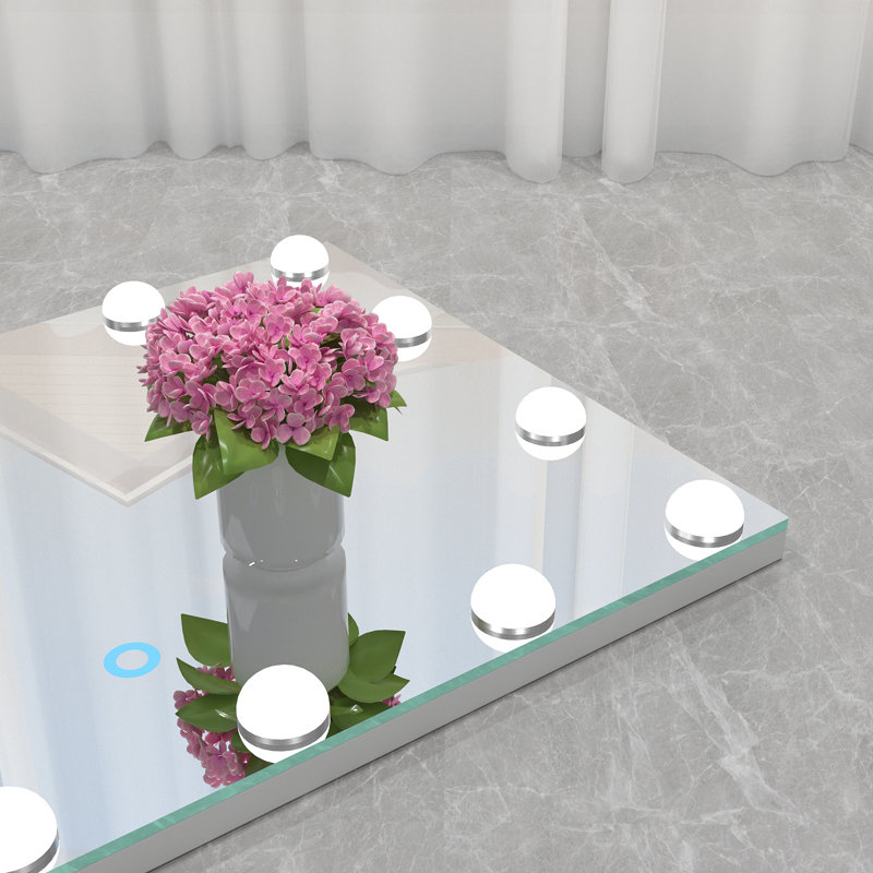 Charleyne Metal Rectangle Floor Mirror, White