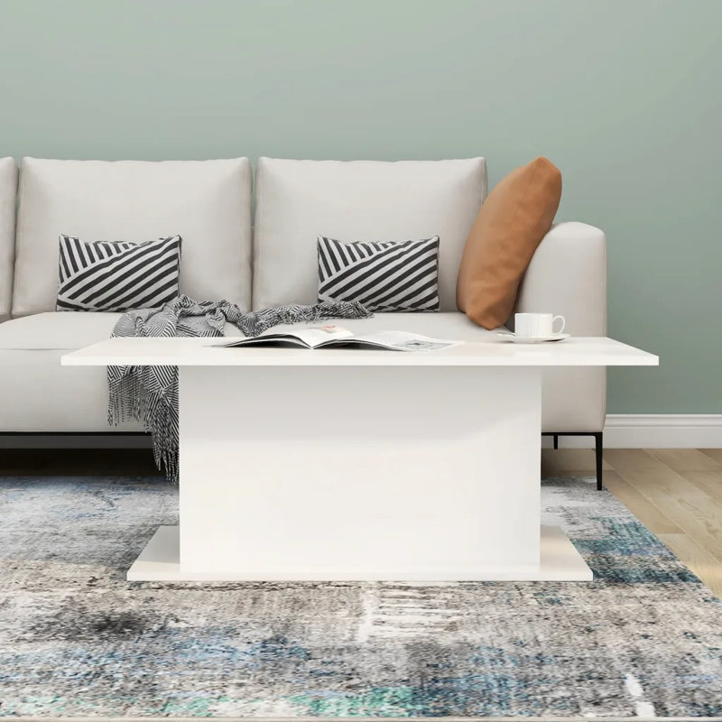 Coffee Table 102x55.5x40 cm Engineered Wood, High Gloss White