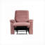 Fauteuil inclinable manuel capitonné en velours rose