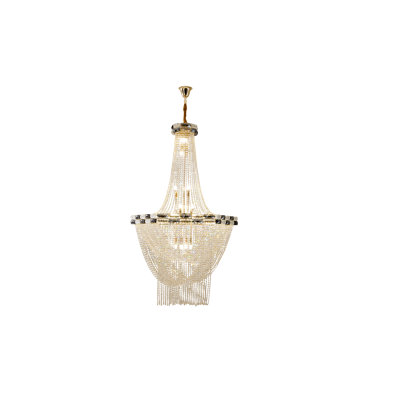 26-Light Dimmable Tiered Crystal Chandelier 