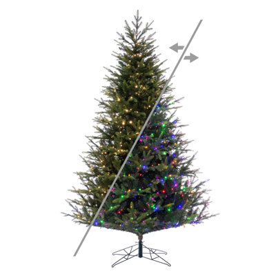 Orchard Fraser Fir Artificial Pre-Lit Christmas Tree with 1400 LED Color Changing 3mm Low Voltage 6 Function Wide Angle Coaxial Lights