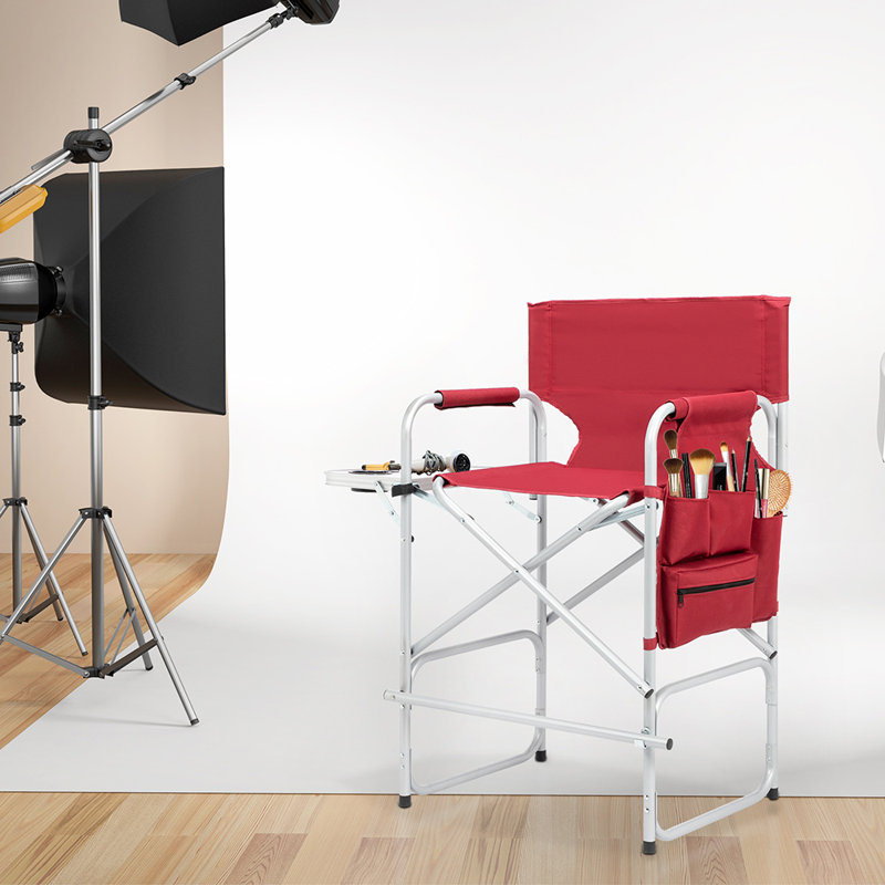 Chaise de réalisateur pliante Dag, Argent, Rouge