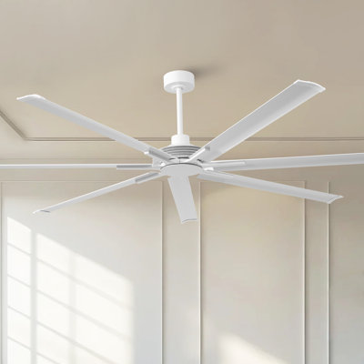 Ventilateur de plafond commercial extra large en aluminium de 100 po avec télécommande et ventilateur de plafond à 6 vitesses à courant continu sans lumière pour entrepôt / garage / atelier / salle de sport
