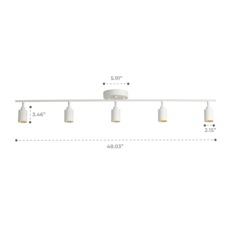Sand White 48" Aluminum and Iron LED Track Light with Rotatable Heads