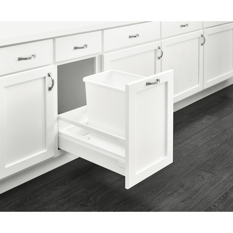 Rev-A-Shelf Tandem Pull Out Waste/Trash Container with Soft Close & Servo Drive System, 23" H x 12.5" W x 22.5" D, 12.5