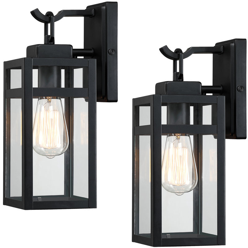 Lanterne murale d'extérieur noir mat Schock, H 13,88 po x l 5 po x P 6,58 po