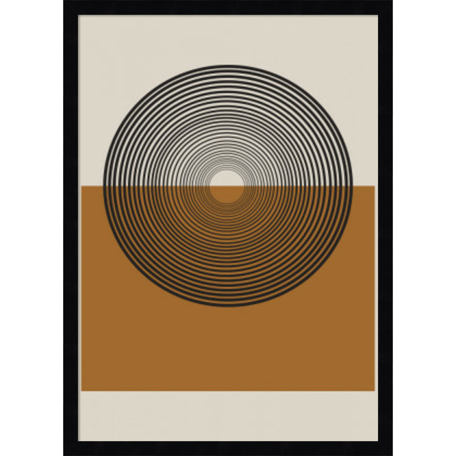 Retro Landscape Print, Black, 25" H x 18" W x 1" D