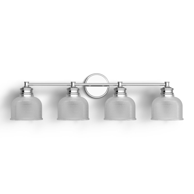 Chrome 4-Light Dimmable Jelly Jar Vanity Light
