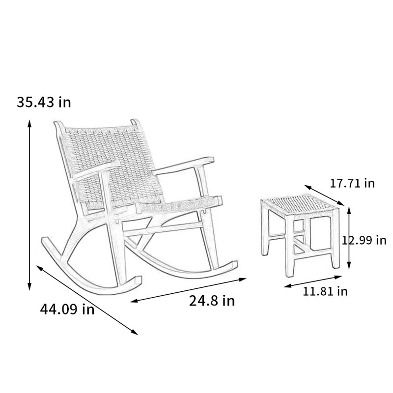 Allauddin Rocking Chair, Light brown