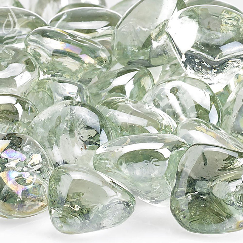 Rain Drop Luster Clear Glass Fire Pit Filler, 10 lbs