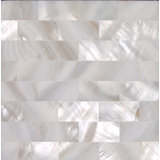 SeaTile 4'' x 4'' Hand Painted Natural Shell Listello
