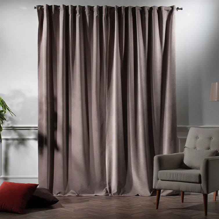 Rideau simple extra long et extra large en velours mat luxueux