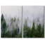 «Morning Mist Green Pine Tree Forest Nature Landscape», impression sur toile, 2 pièces-119460609-92285248-92285249