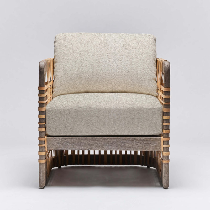 Palms Armchair, Tint Loop, White Ceruse