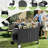 Outdoor Bbq Cart With Spice Rack And Push Handle - Convenient For Grilling, Black Rolling Grill Stainless Steel Tabletop Easy To Move Use,