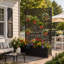 Lit de jardin surélevé en métal avec roues et treillis pour plantes grimpantes