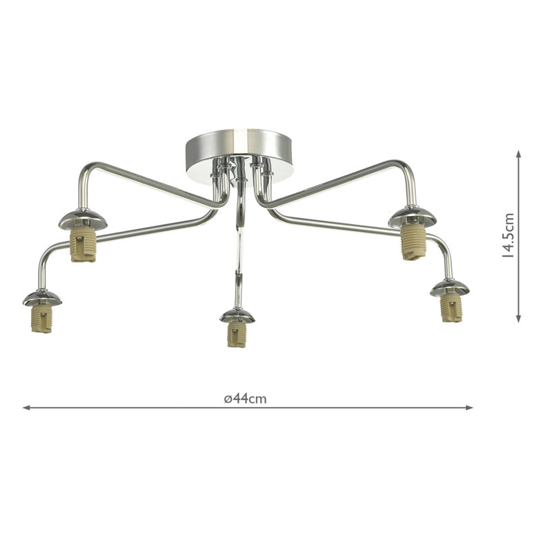 FEYA 5LT SEMI FLUSH FRAME ONLY, Polished Chrome