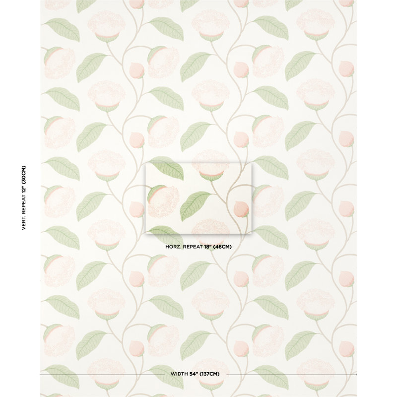 Celinda Floral Non-Woven Wallpaper Roll, Blush