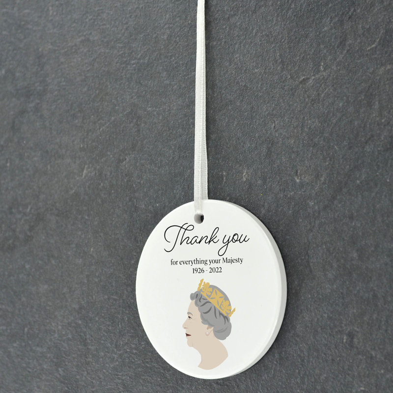 Thank You Mature Circle Shaped Ceramic Ornament