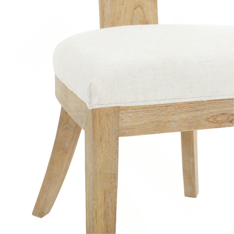 Ensemble de 2 chaises de salle à manger rustiques en bois vieilli, Beige