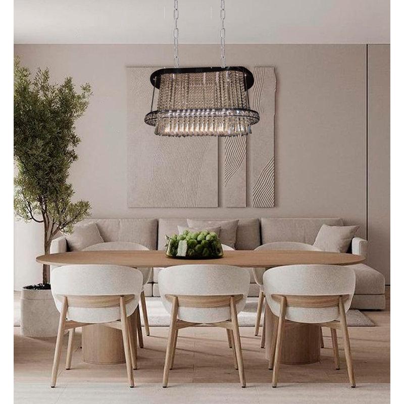 31-Light Chrome Chandelier With Clear Crystals