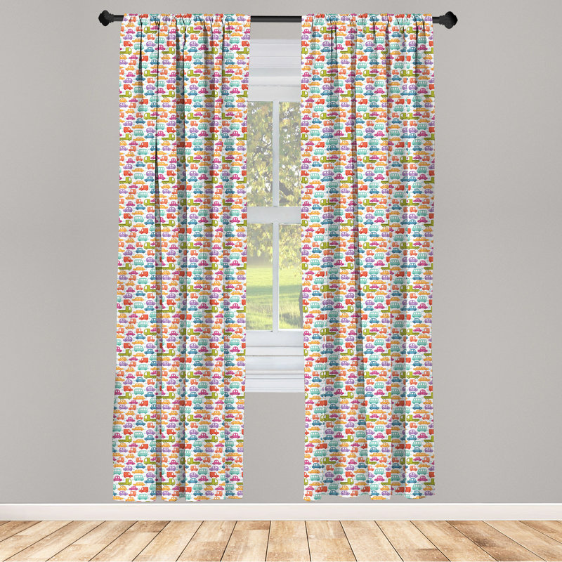 Vibrant Cartoon Style Light Filtering Rod Pocket Curtains