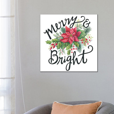 Merry & Bright Wreath by Diane Kater - Wrapped Canvas Gallery-Wrapped Canvas Giclée