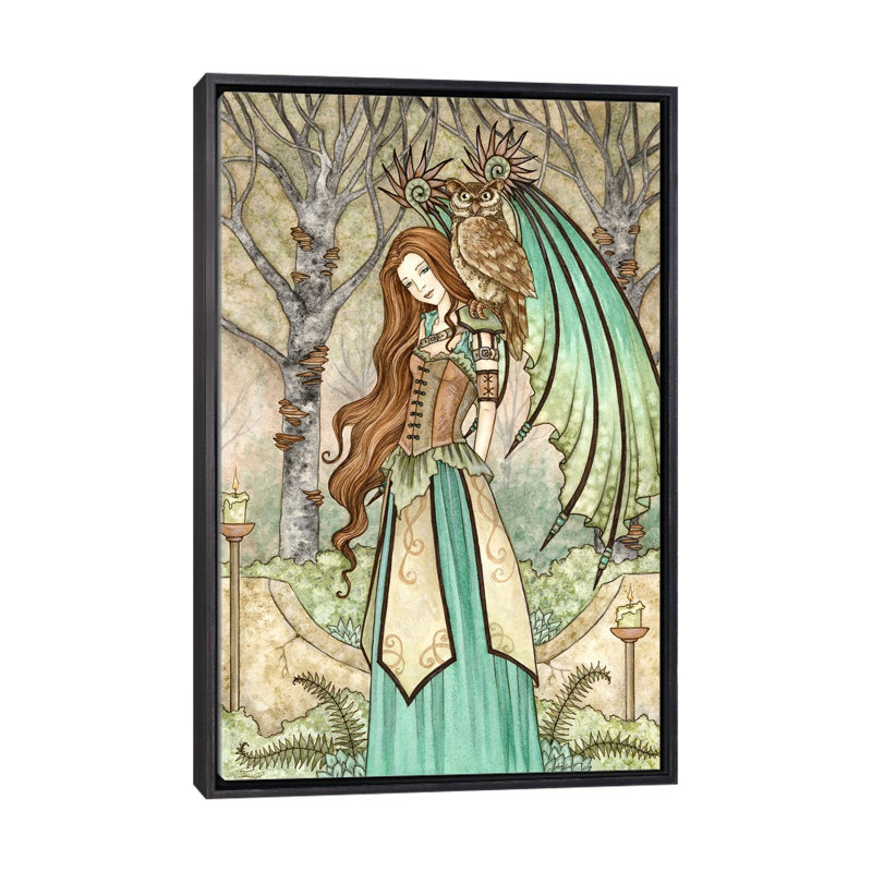Garden Of Wisdom, 40" H x 26" W x 1.5" D, No Mat, Distressed Black Floater Framed Canvas