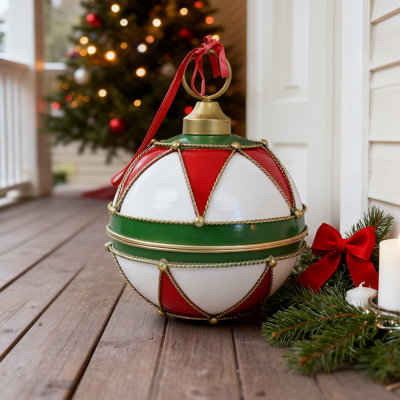 Cloche de Noël rétro de 12 pouces, décorations suspendues en fer surdimensionnées pour Noël